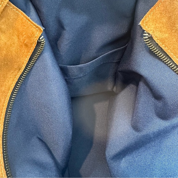 PARKER THATCH Mimi XL Carmel Suede Tote Zip Top Closure - Picture 14 of 16